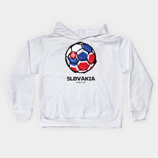 Slovakia Football Country Flag Kids Hoodie